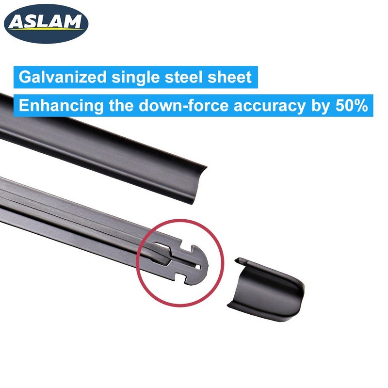 ASLAM Windshield Wipers for Cadillac CTS/Mercedes-Benz GLK-class All-Season Blade Type-M 22"+19",Multifunctional Adapters and Refills Replaceable,Double Service Life(set of 2) - Image 3